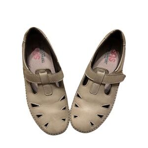SAS Beige Leather Mary Jane Comfy Loafer Shoes Tripad comfort soft step